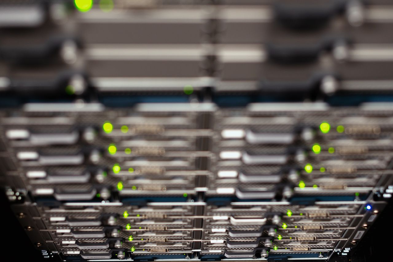 gallery-5 From above contemporary server cable trays without wires located in modern data center